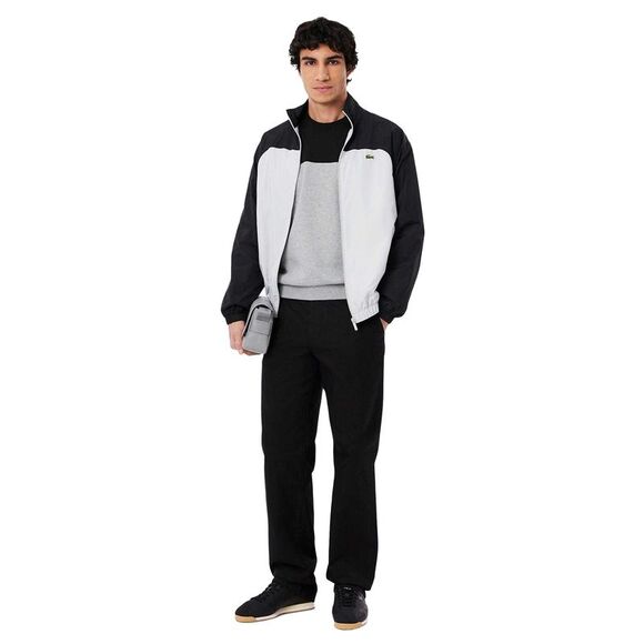 Lacoste Mens Colour Block Fleece Sweatshirt / Gray/Black